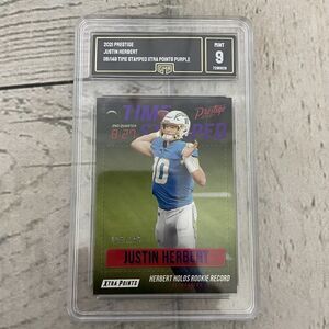 2021 Panini Prestige Time Stamped Xtra Points Purple 149 Justin Herbert #TS-JH